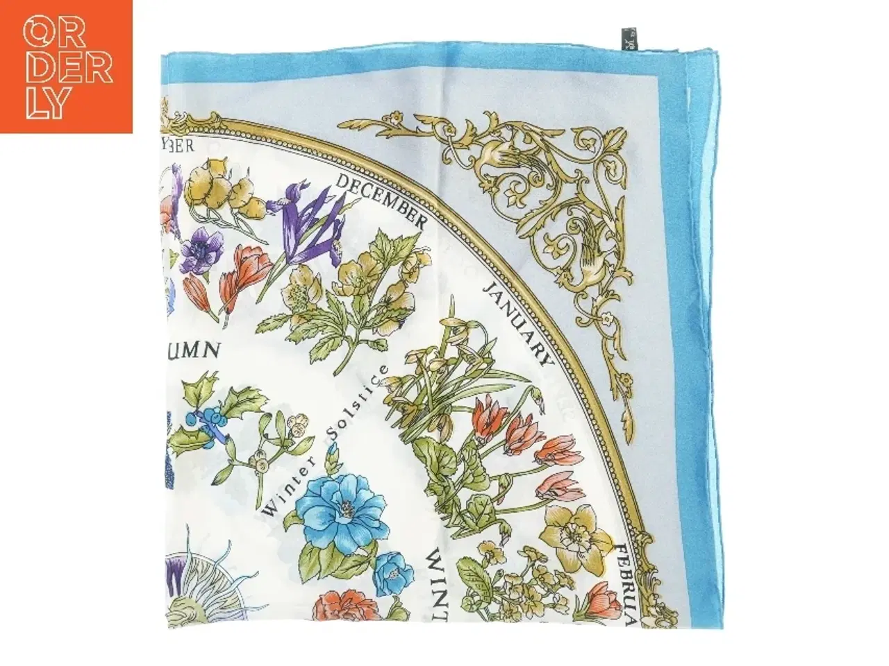 Billede 3 - Tørklæde med blomsterprint (str. 90 x 85 cm)