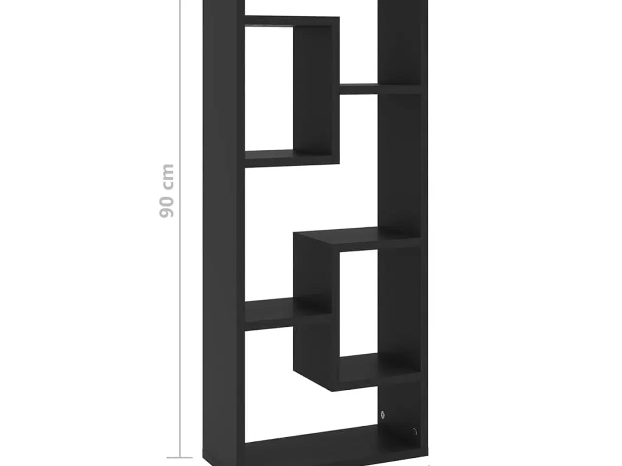 Billede 6 - Vægreol 36x16x90 cm konstrueret træ sort