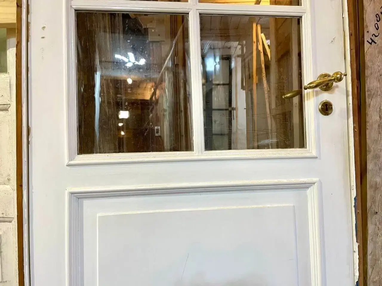 Billede 4 - Smuk glasdør m. blæst glas (inkl. karm)