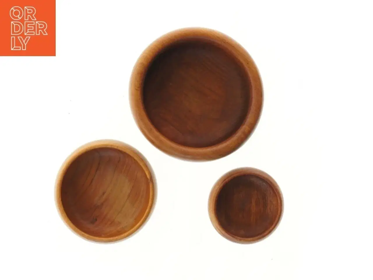 Billede 2 - 3 vintage / retro skåle i teak træ (str. Ø 25x10&19x7&15x5 cm)