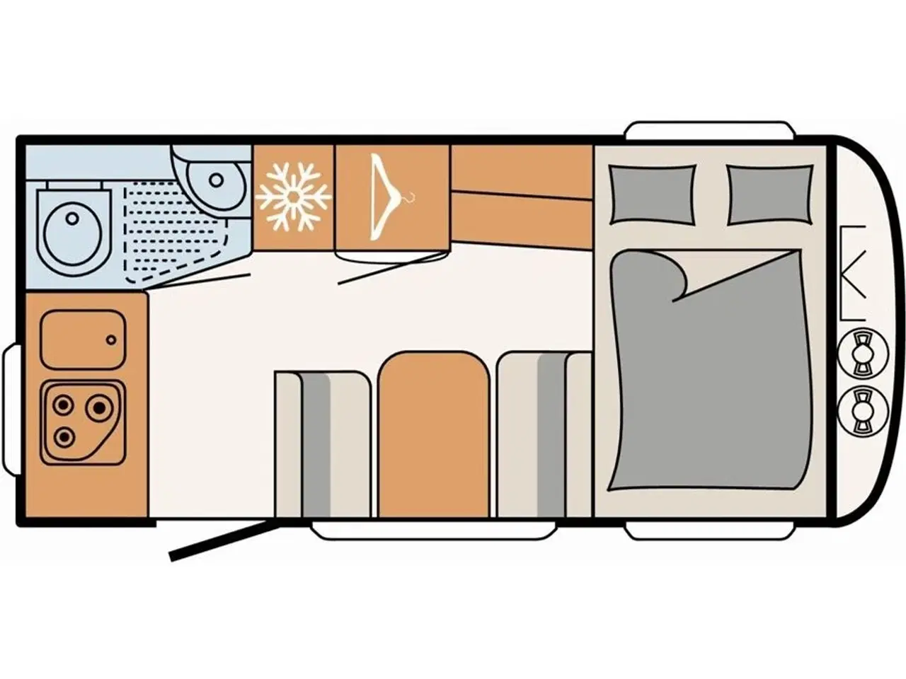 Billede 7 - 2023 - Dethleffs C'joy 420 QSH   Fin let lille rejsevogn med god plads fra Hinshøj Caravan A/S