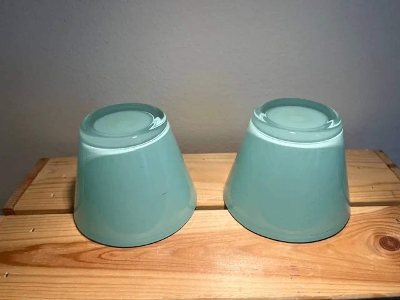 Billede 2 - 2smukke turkise LovePlates glasskåle/fyrfadsstager