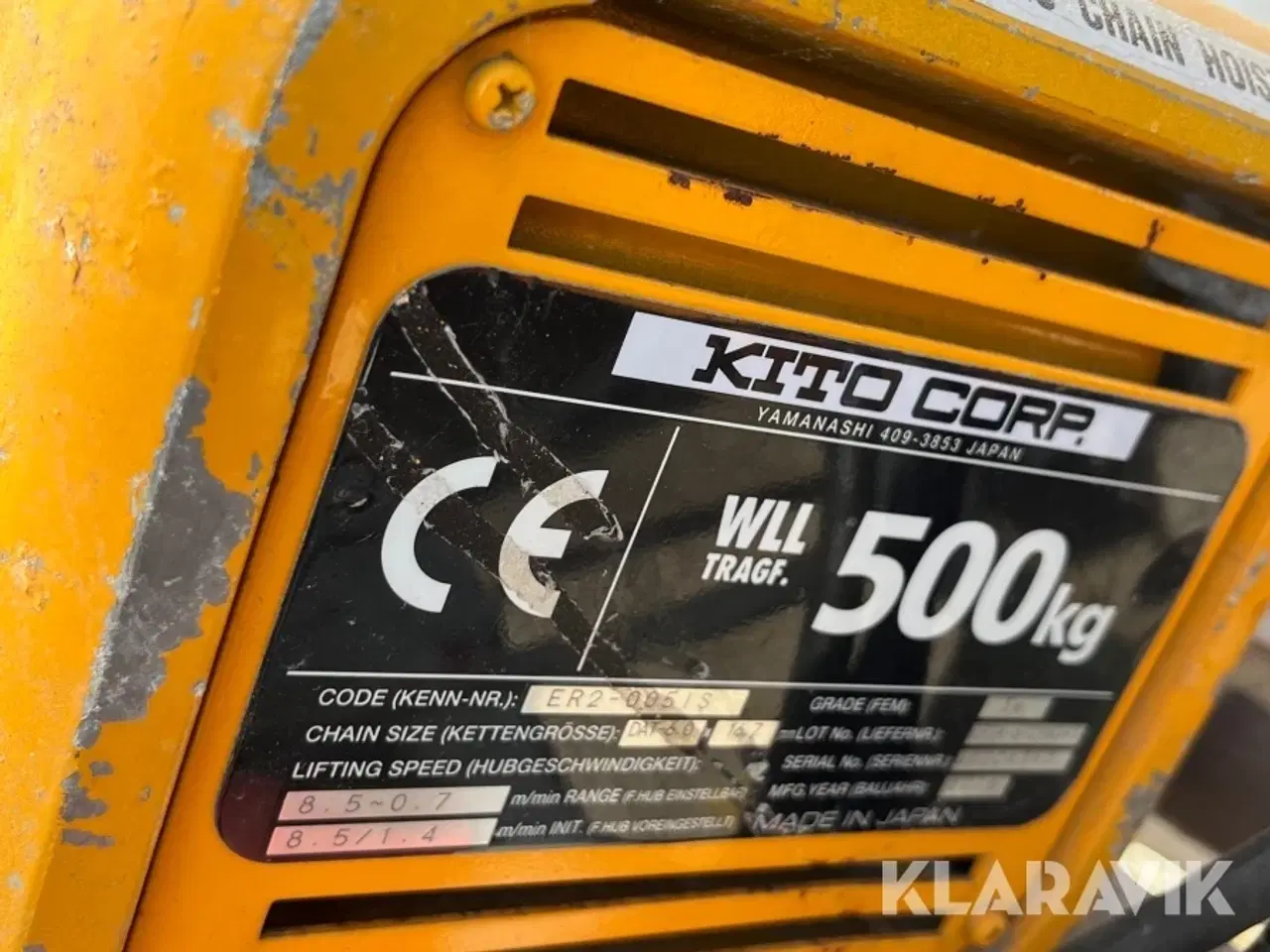 Billede 3 - El taljer Kito 500 kg - 2 styk