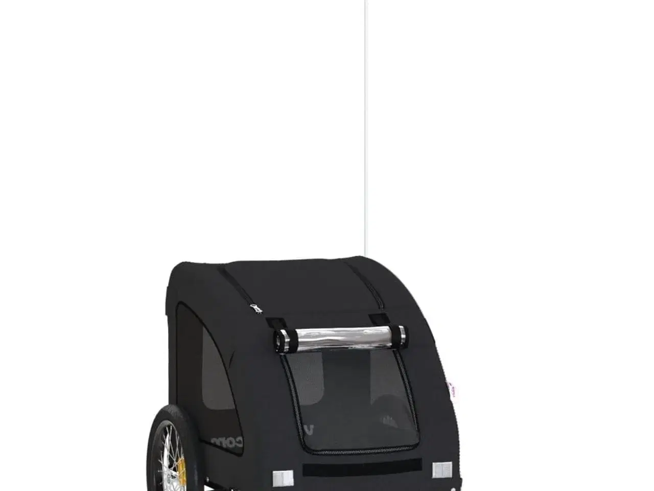 Billede 2 - Cykeltrailer til kæledyr oxfordstof og jern sort