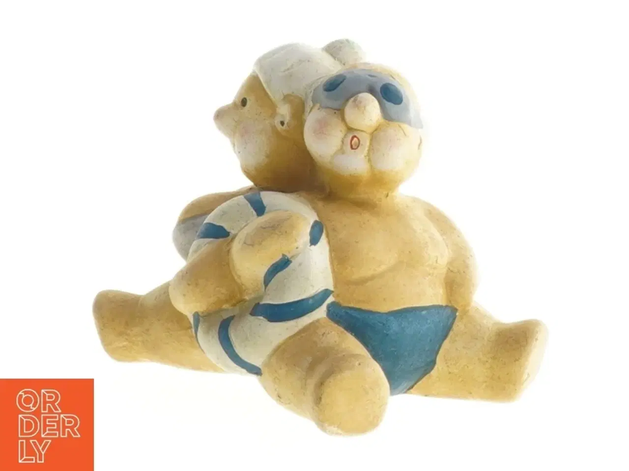 Billede 1 - Keramik figur af badende mennesker (str. 10 x 6 x 7 cm)