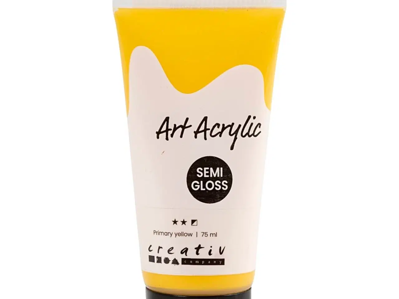 Billede 1 - Art Akrylmaling Primær Gul, 75ml - Halvblank Finish