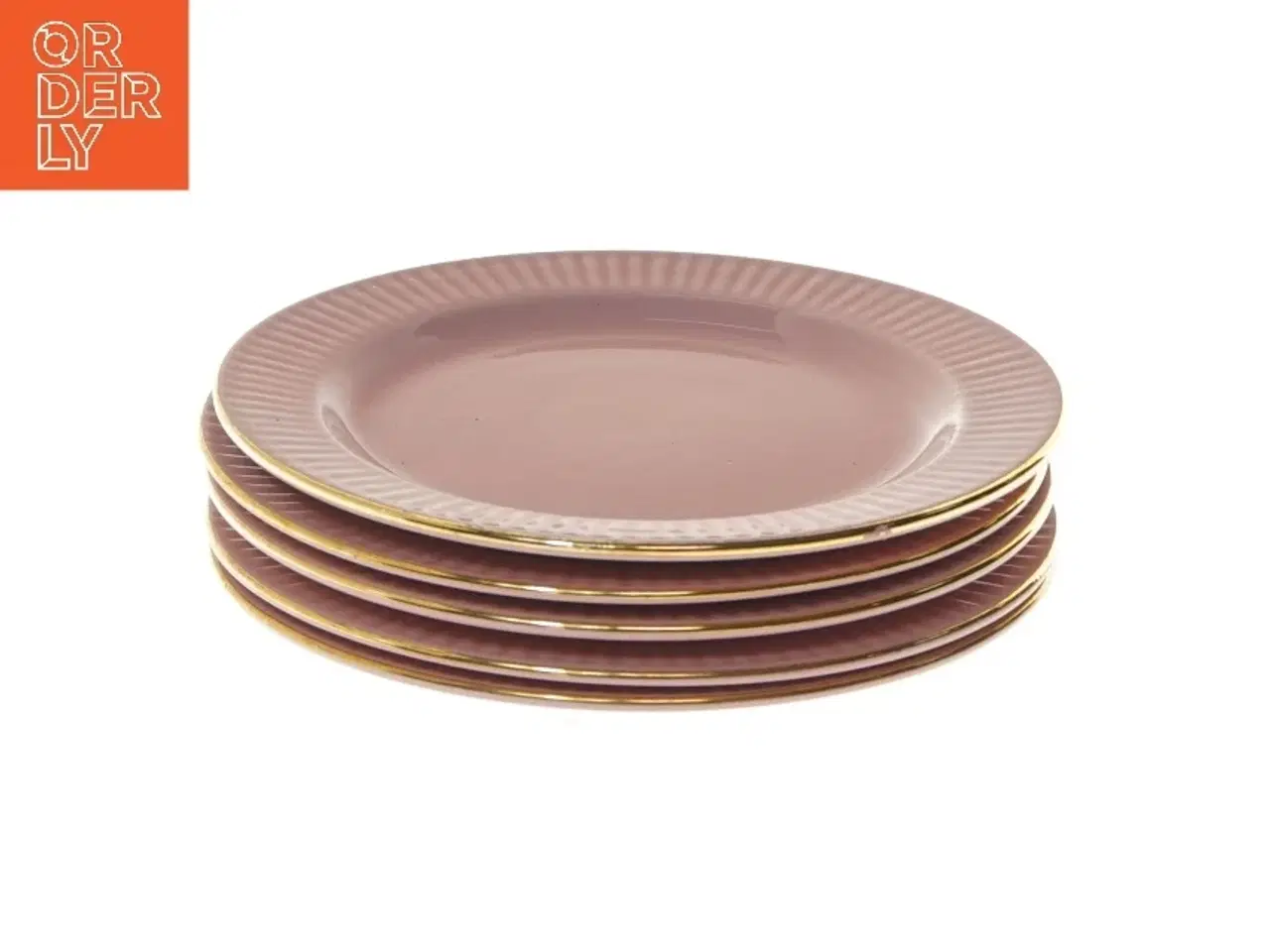 Billede 1 - Sæt af fem lyserøde tallerkener fra Søholm (str. 5 styk, ø 17,5 cm)