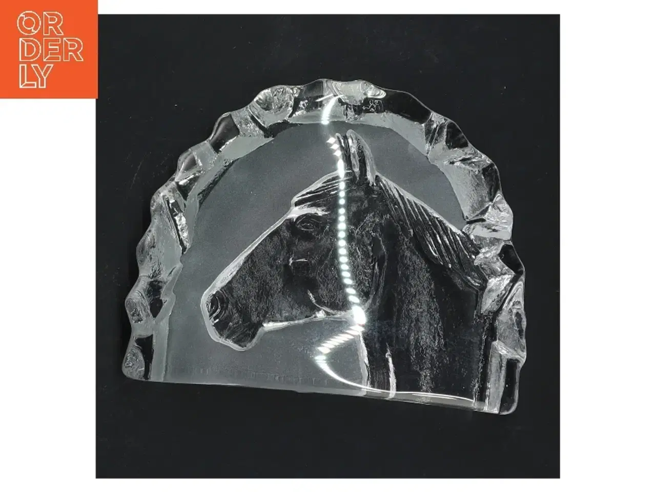 Billede 2 - Glasfigur af hest (str. 14x11 cm)