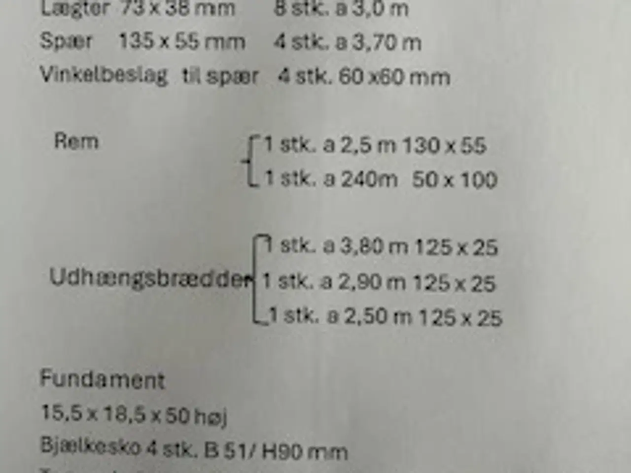 Billede 1 - Byggematerialer fra overdækket teresse 