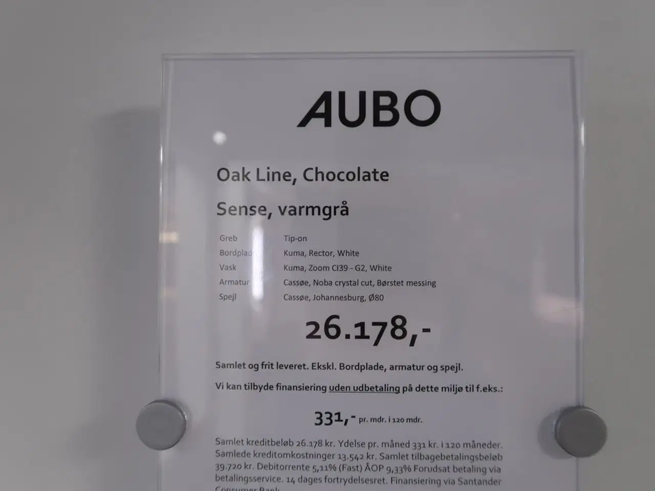 Billede 14 - Badmøbel AUBO Oak Line, Chocoalte Sense, Varmgrå med armatur