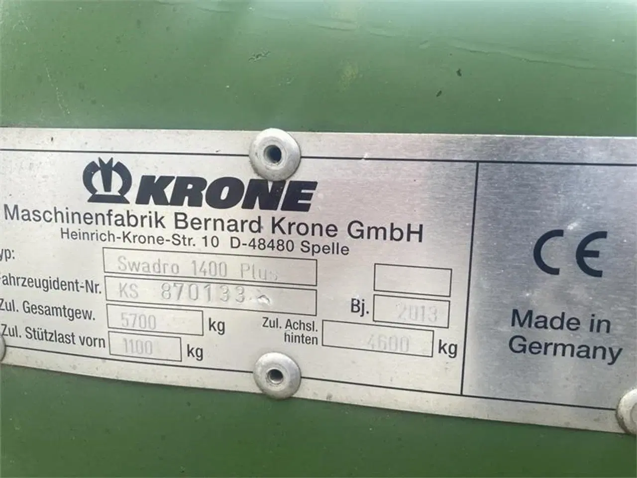 Billede 7 - KRONE SWADRO 1400 PLUS