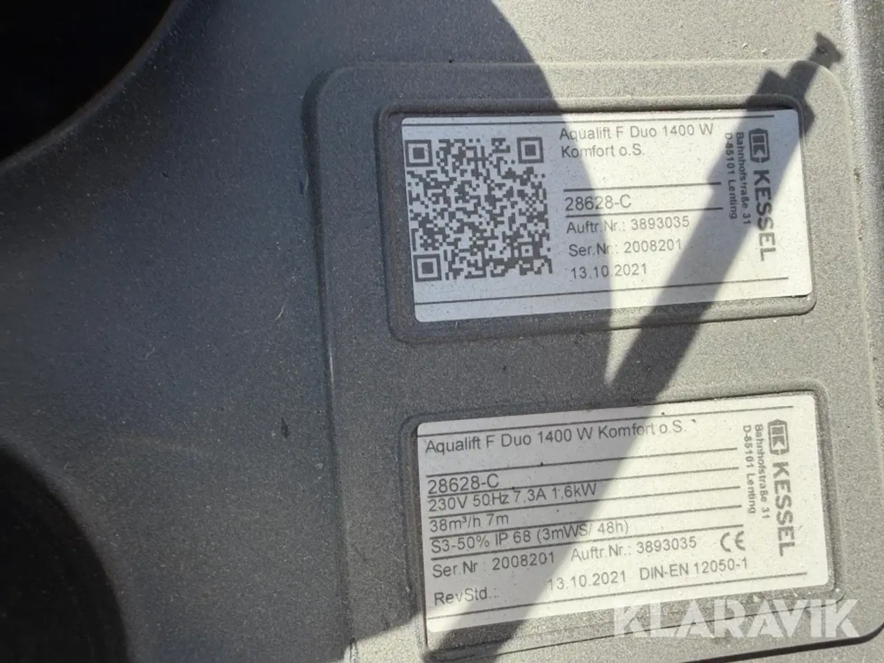 Billede 9 - Pumpe- og løftestation Kessel Aqualift F Duo 1400 W Komfort