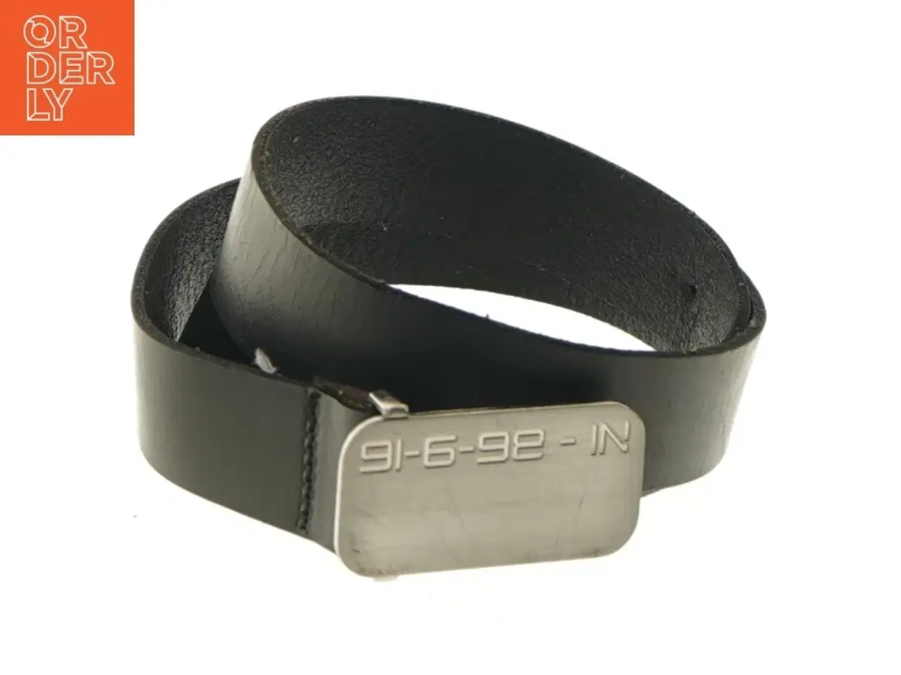 Billede 1 - Læderbælte med metalspænde (str. 84,5 cm)