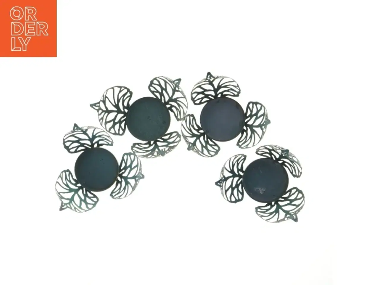 Billede 2 - Metal lysestager i bladform (str. 14 cm)