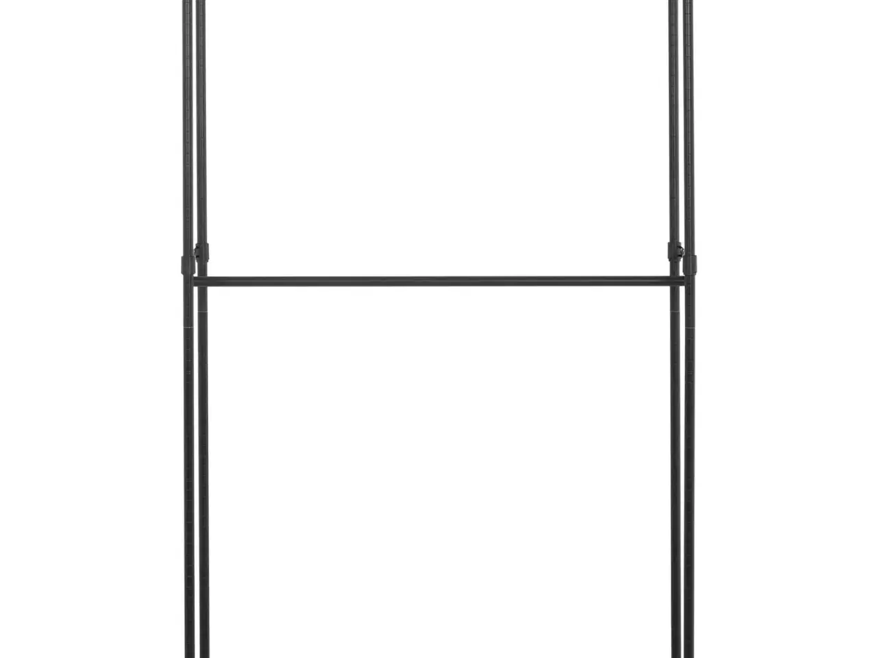 Billede 6 - Robust Sort Tøjstativ (120cm) – 2 Bøjlestænger