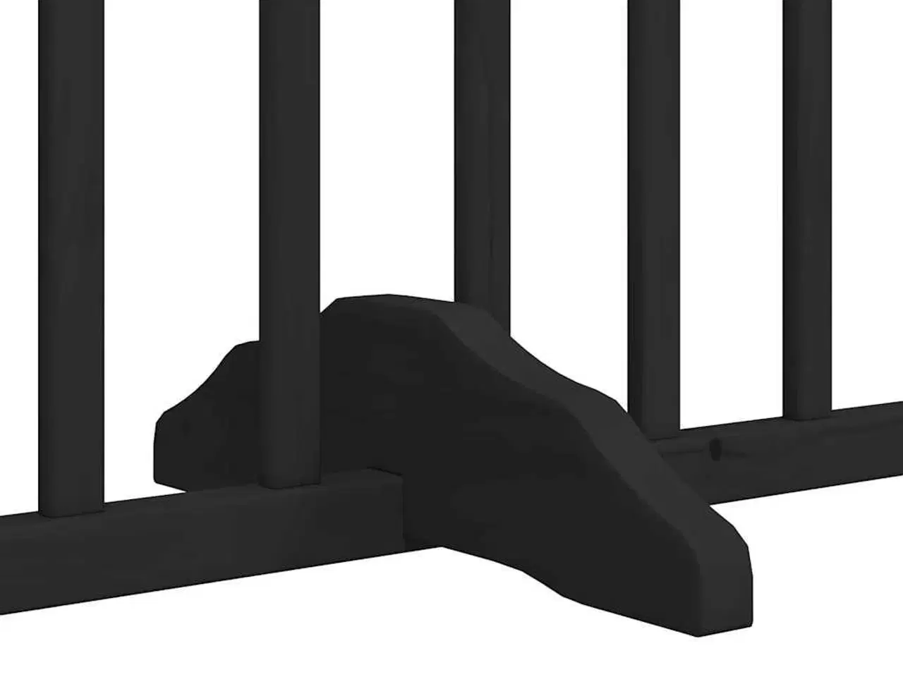 Billede 9 - Hundelåge med dør 4 paneler 300 cm foldbar poppeltræ sort