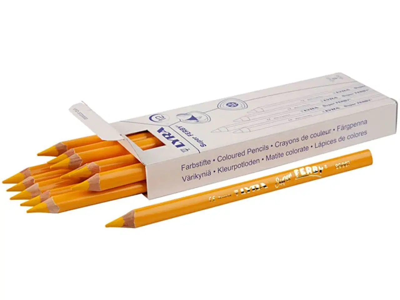 Billede 1 - Super Ferby 1 farveblyanter, L: 18 cm, mine 6,25 mm, gul, 12 stk./ 1 pk.