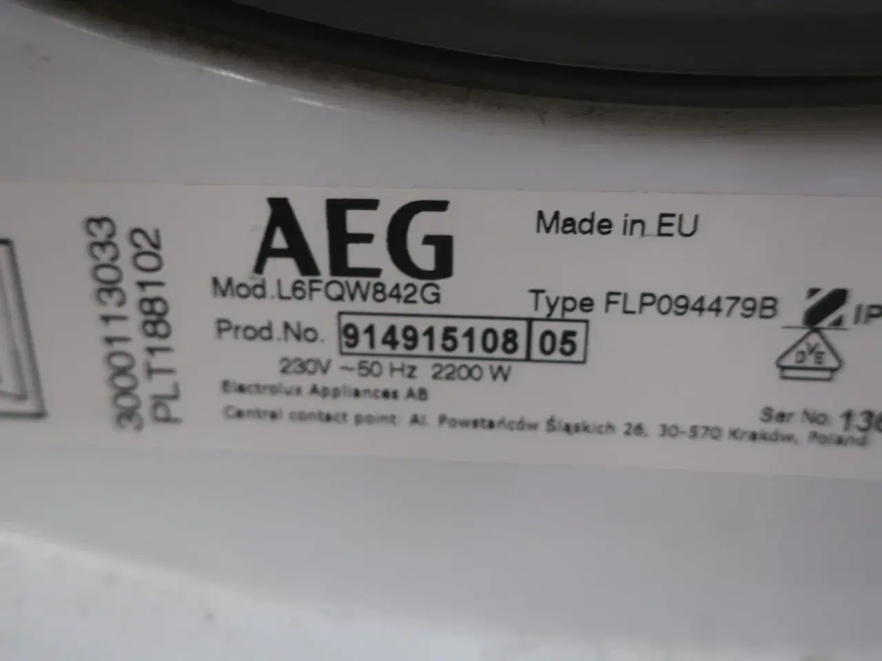 Billede 5 - Vaskemaskine og kondenstørretumbler AEG og WHIRLPOOL