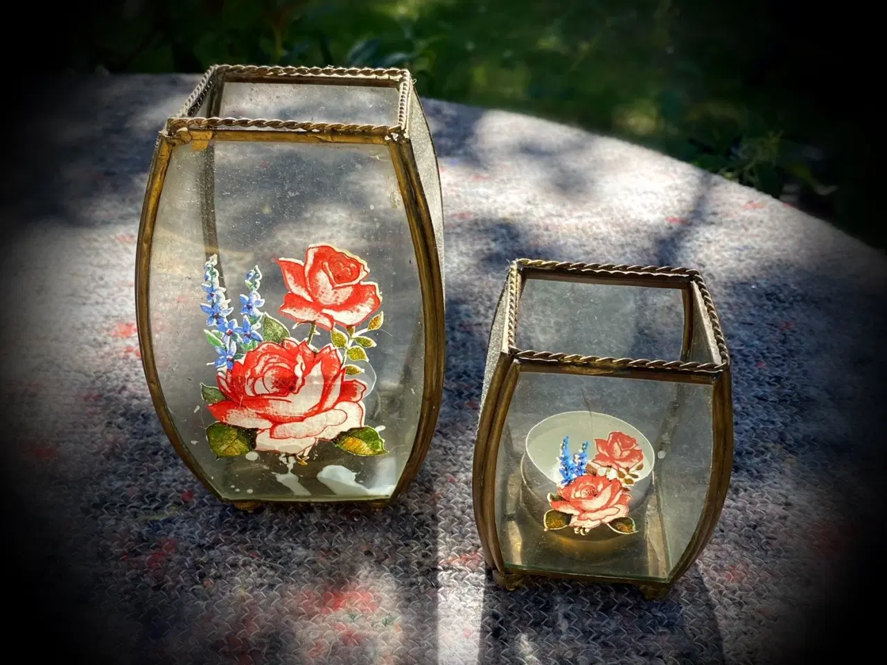Billede 1 - * Romantiske fyrfadsstager med smukke blomstermoti