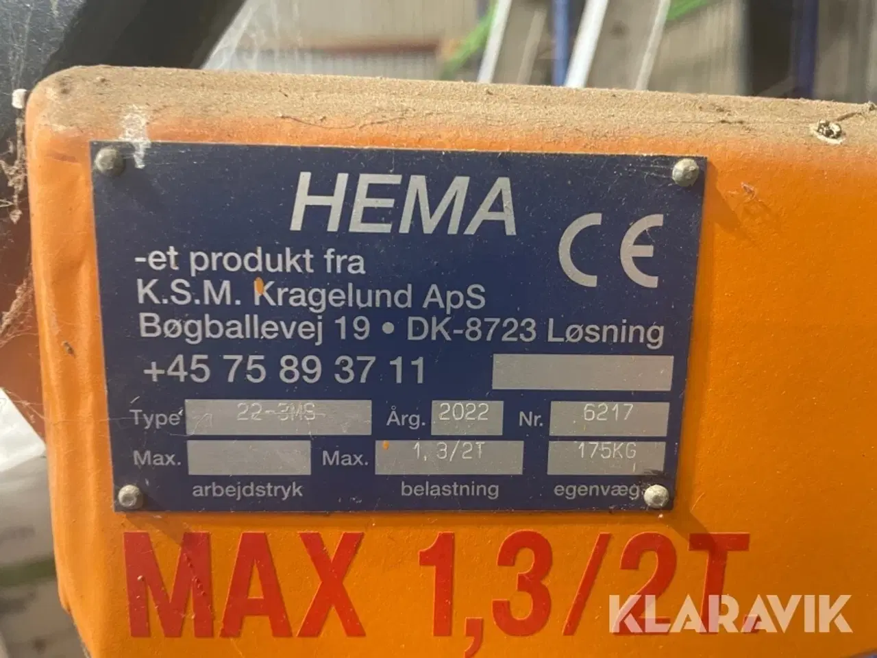 Billede 3 - Gafler til kran HEMA 22-3MS