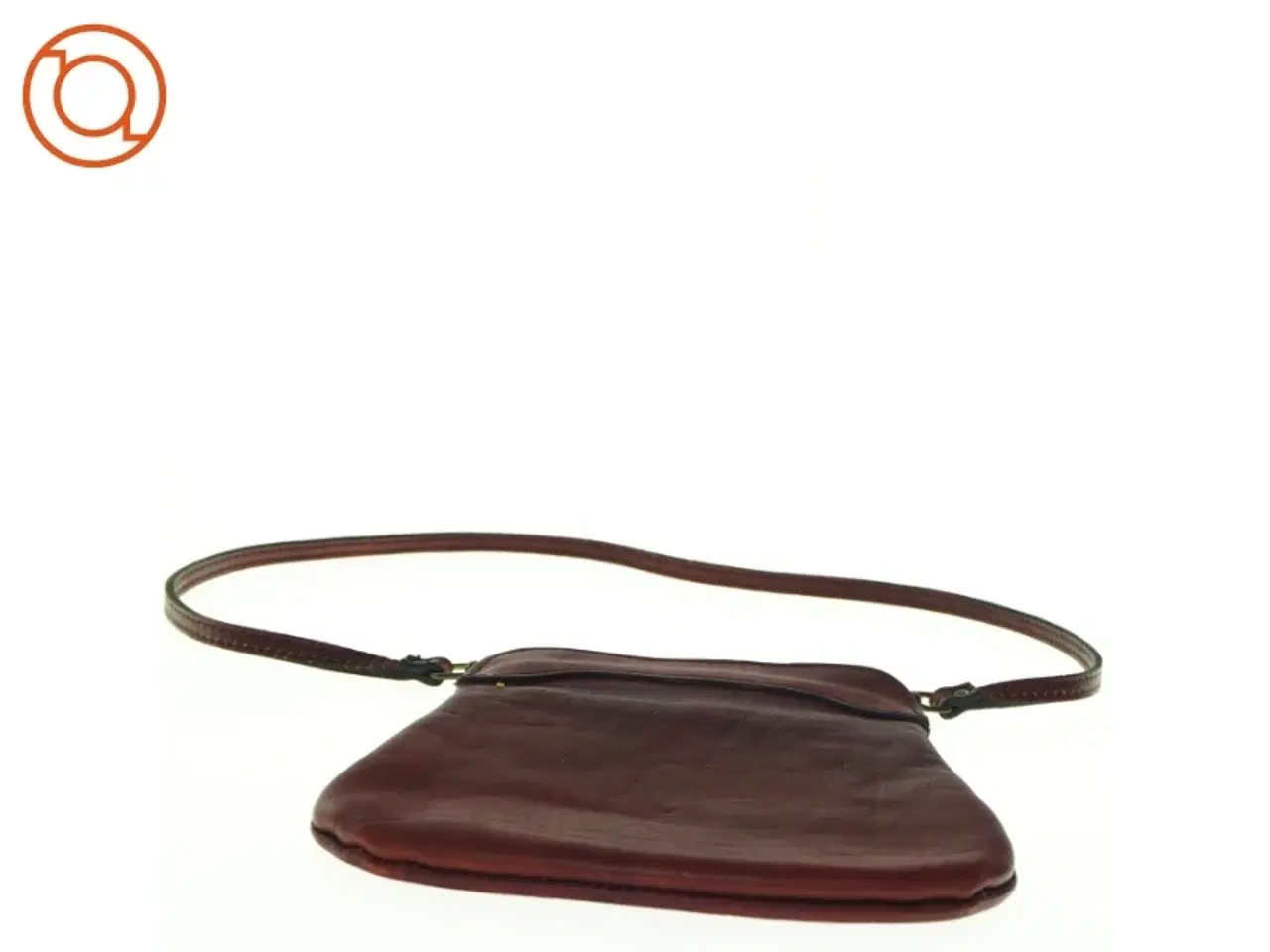 Billede 2 - Retro Rød læder Crossbody Vintage skuldertaske (str. 22 x 22 cm)