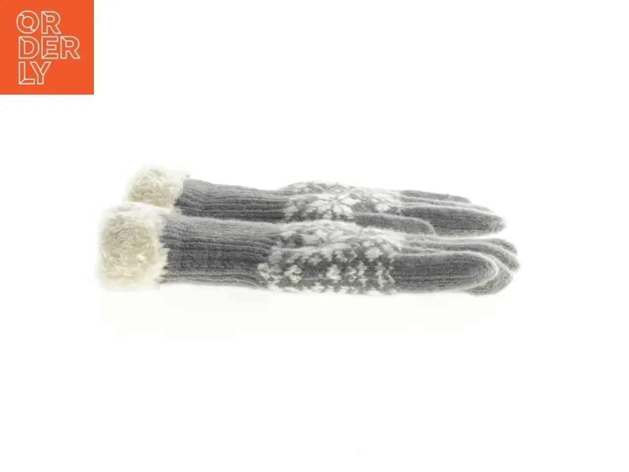 Billede 4 - Strikkede vanter med mønster (str. 22 x 10 cm)