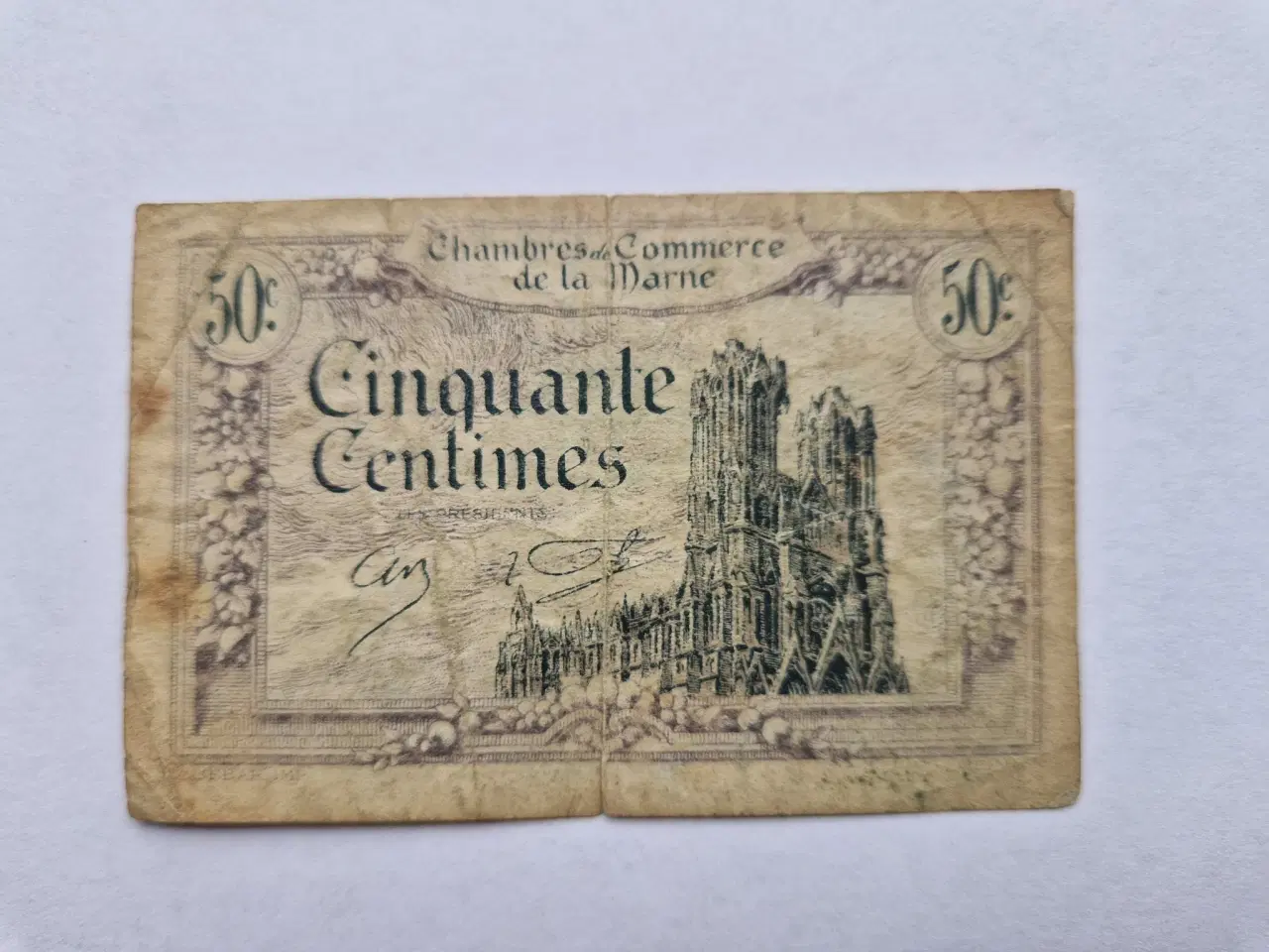 Billede 1 - 50 Centimes 1926 - Chambre de Commerce Marne