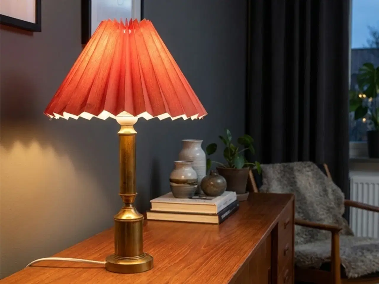 Billede 6 - Messing bordlampe 60–70er – nyt el – 31 cm