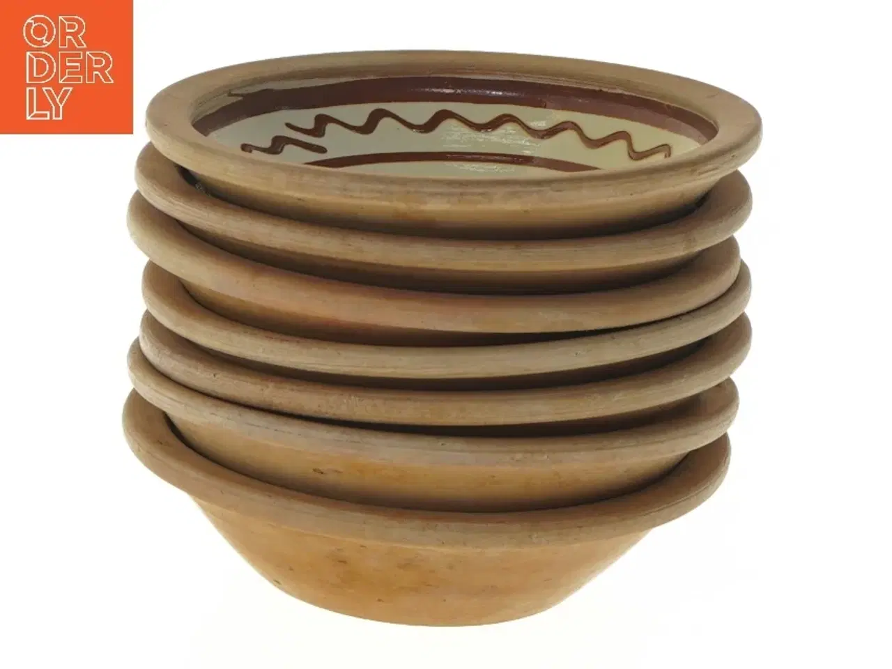 Billede 1 - Keramiske skåle med mønster (str. Ø 16 cm, 7 styk cm)