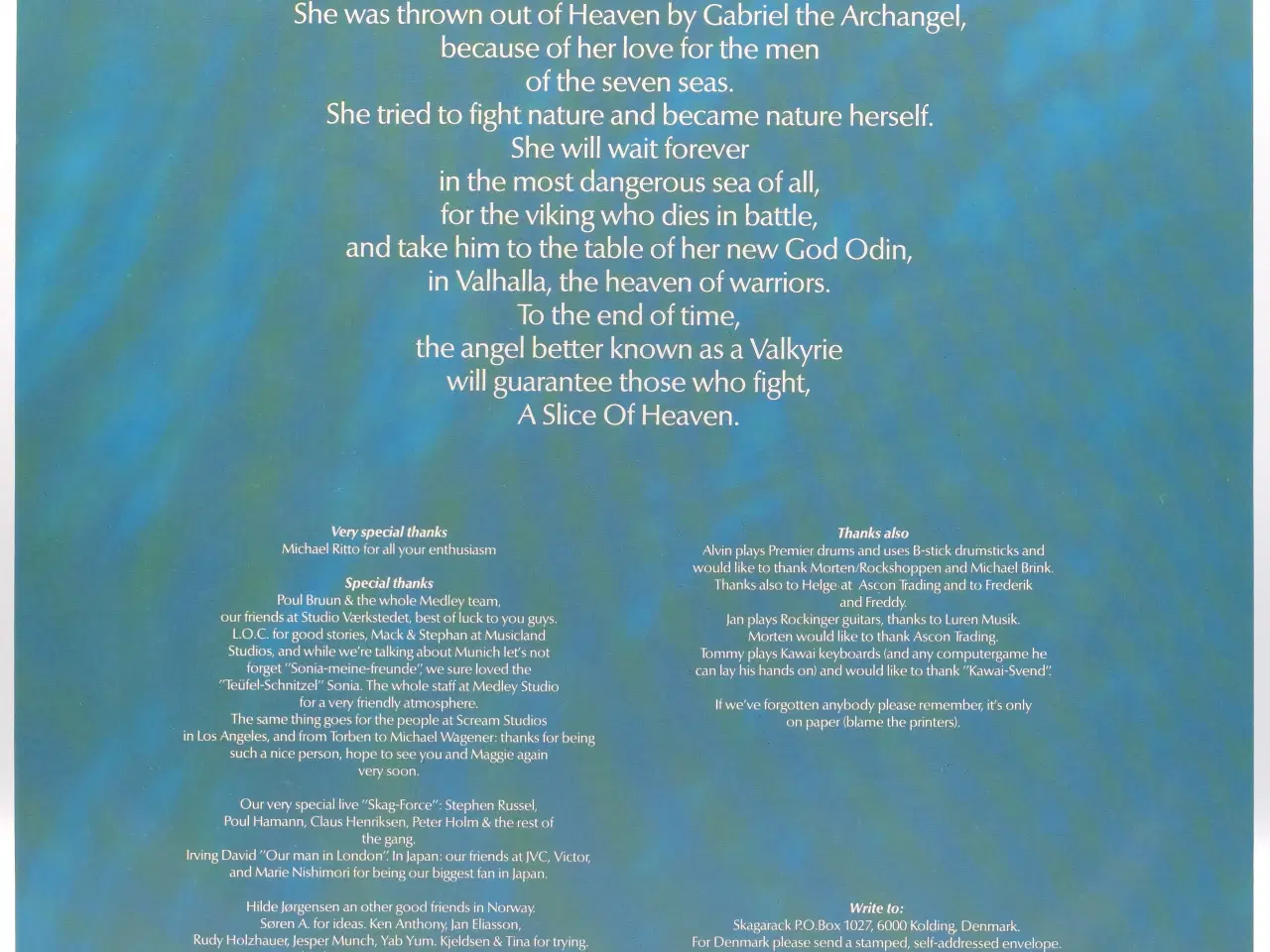 Billede 4 - Skagarack - A Slice of Heaven -DK 1990 (EX/EX)