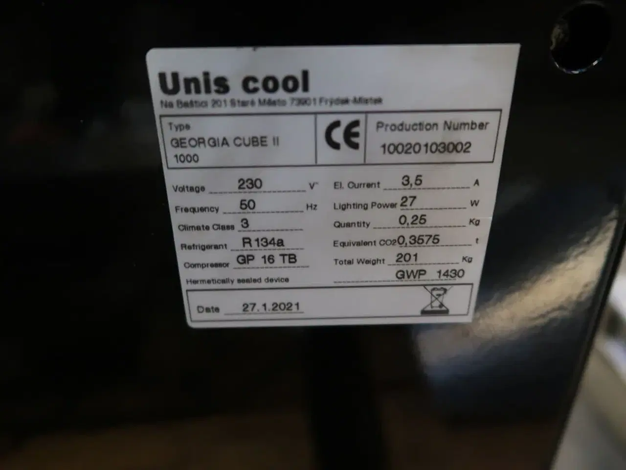 Billede 3 - Kølemontre på hjul, Unis cool GEORGIA CUBE II 1000