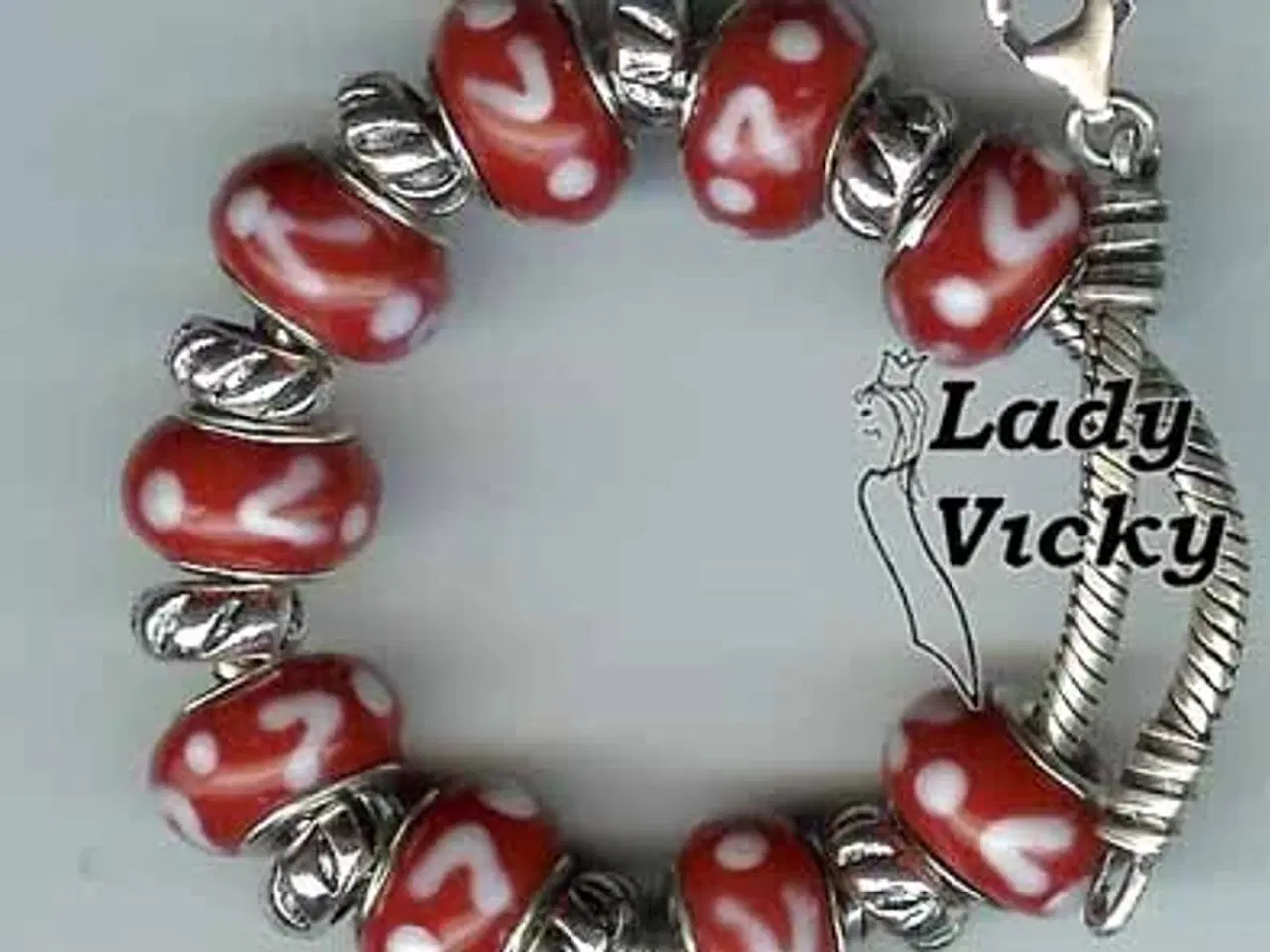 Billede 7 - Glasperler - glasled - glaskugler i rød