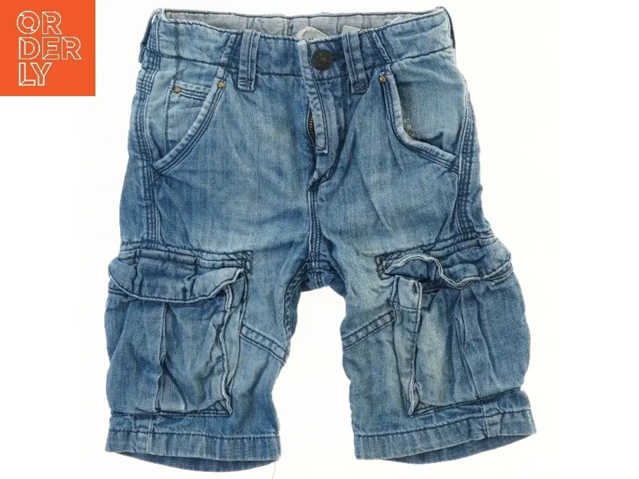 Billede 1 - Blå denim cargo shorts (str. 98)