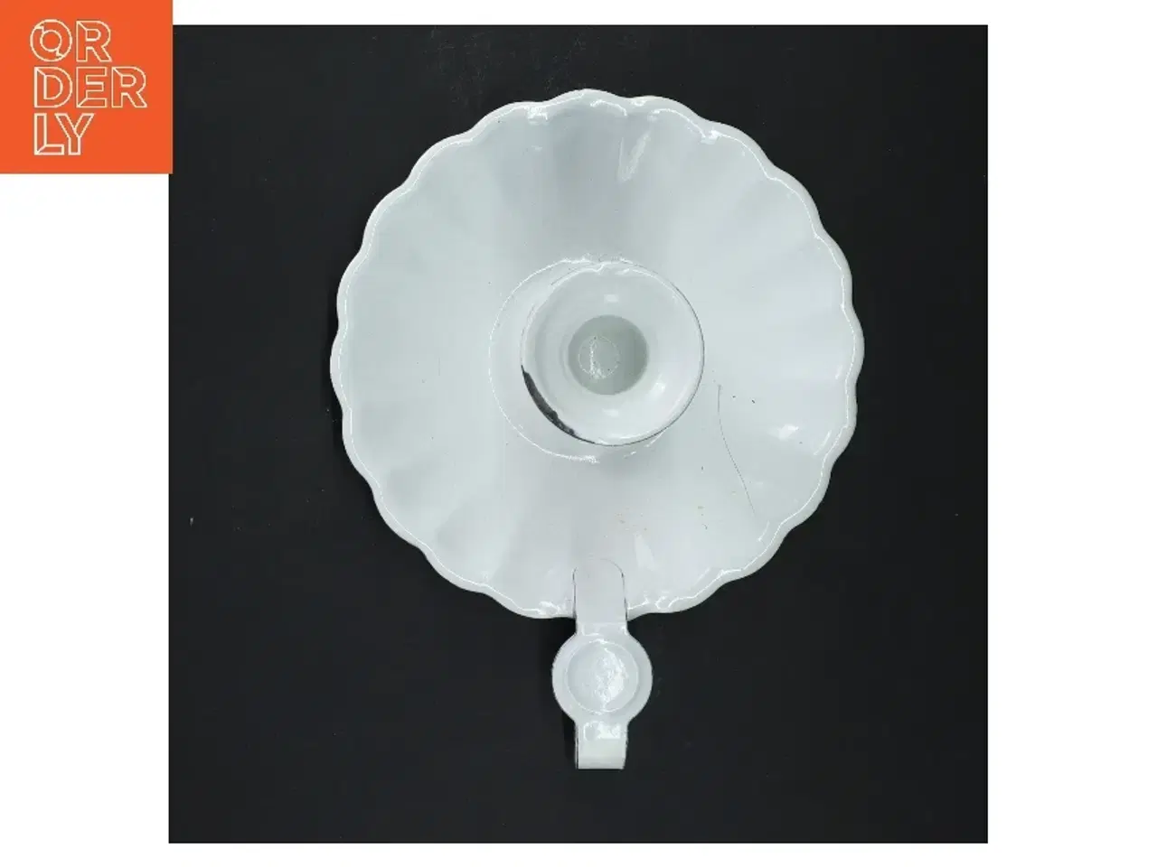 Billede 3 - Hvid lysestage med håndtag (str. Ø 16 cm)
