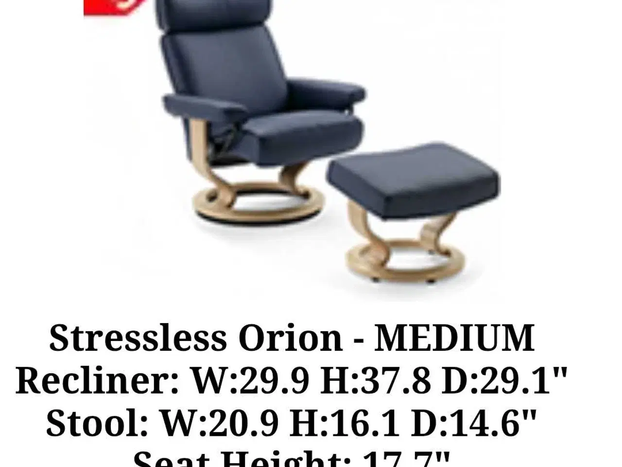 Billede 9 - 3 stk stressless Orion læder lænestole i god stand