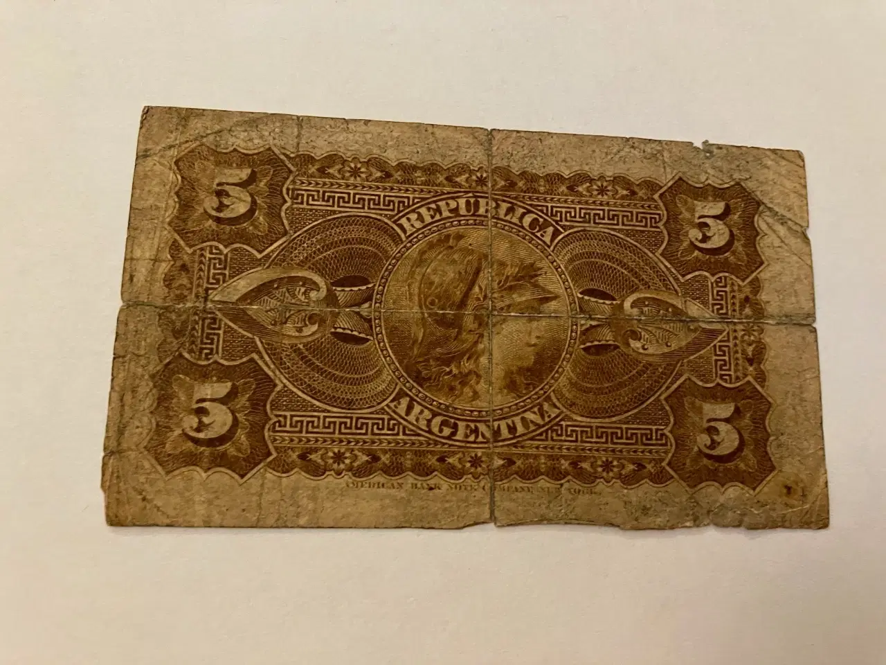 Billede 2 - 5 Centavos Argentina 1884 - Meget dårlig stand