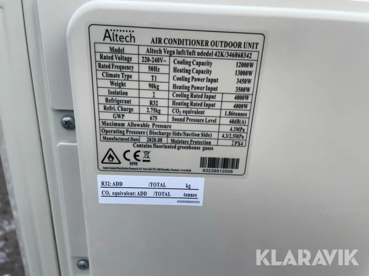 Billede 10 - Udendørs enhed til varmepumpe Altech Vega luft/luft