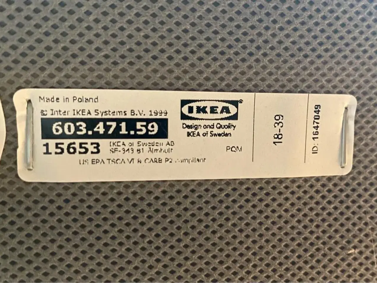 Billede 4 - IKEA KOARP stol i lækker tekstillæder