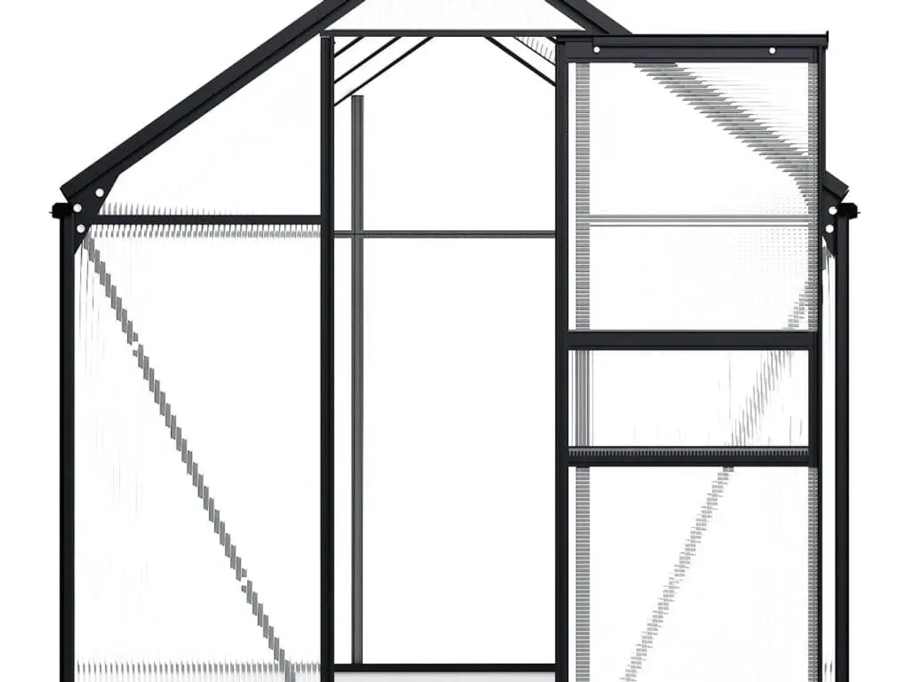 Billede 4 - Drivhus med fundamentramme 3,61 m² aluminium antracitgrå