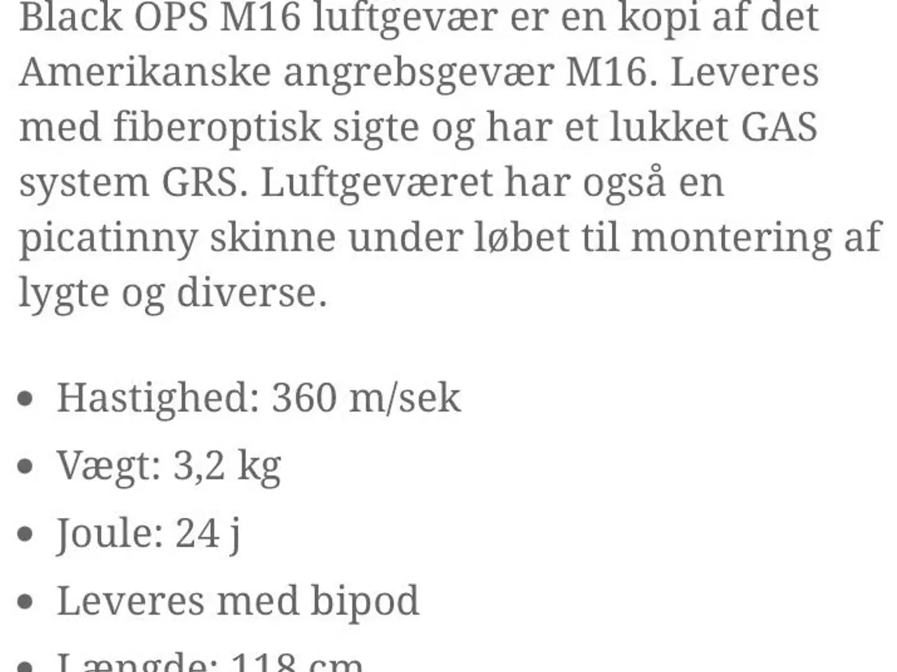 Billede 8 - Luftgevær SAG Black OPS M16 4,5 mm 360 m/sek