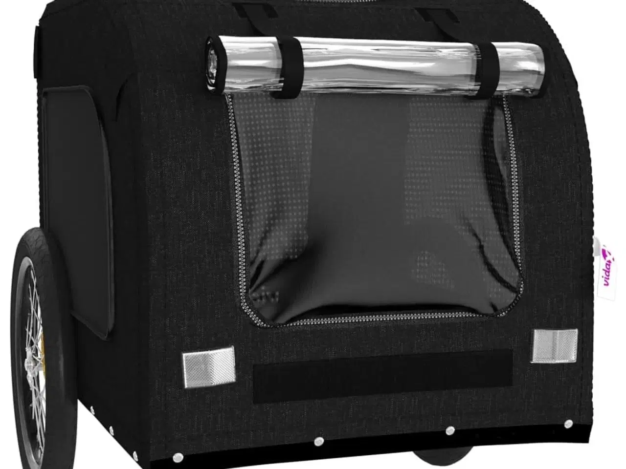 Billede 5 - Cykeltrailer til kæledyr oxfordstof og jern sort