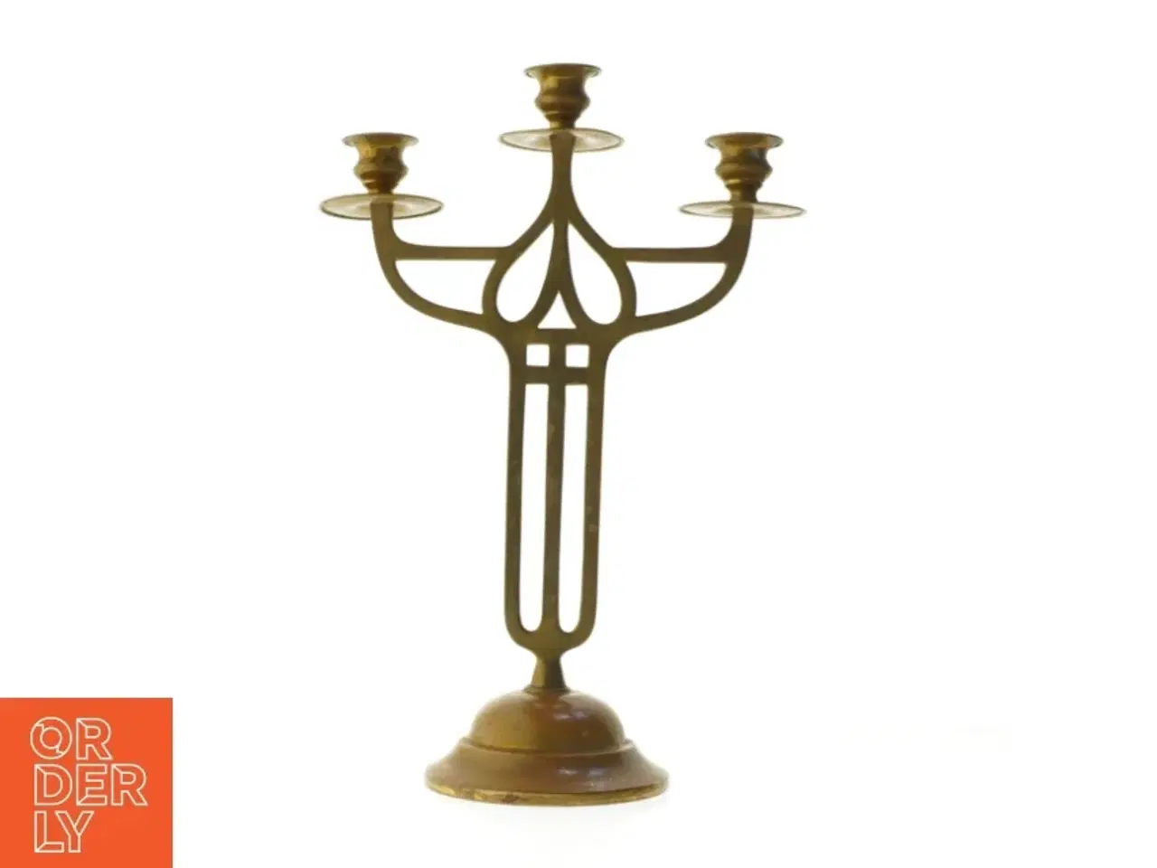 Billede 1 - Messing lysestage med tre arme (str. 40 cm)