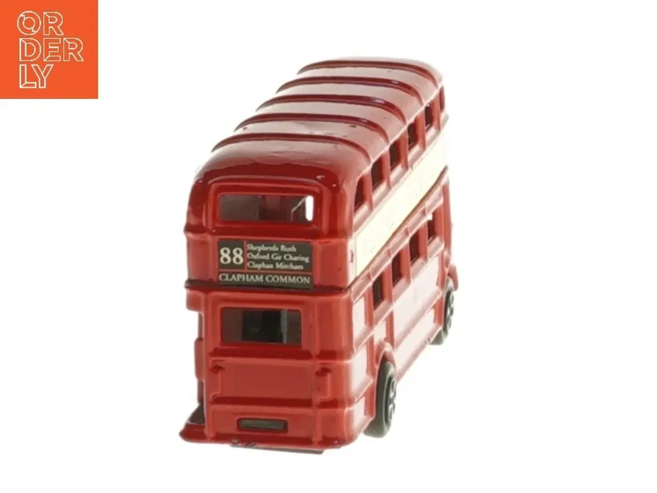 Billede 2 - Rød dobbeltdækker legetøjsbus (str. 9x5 cm)