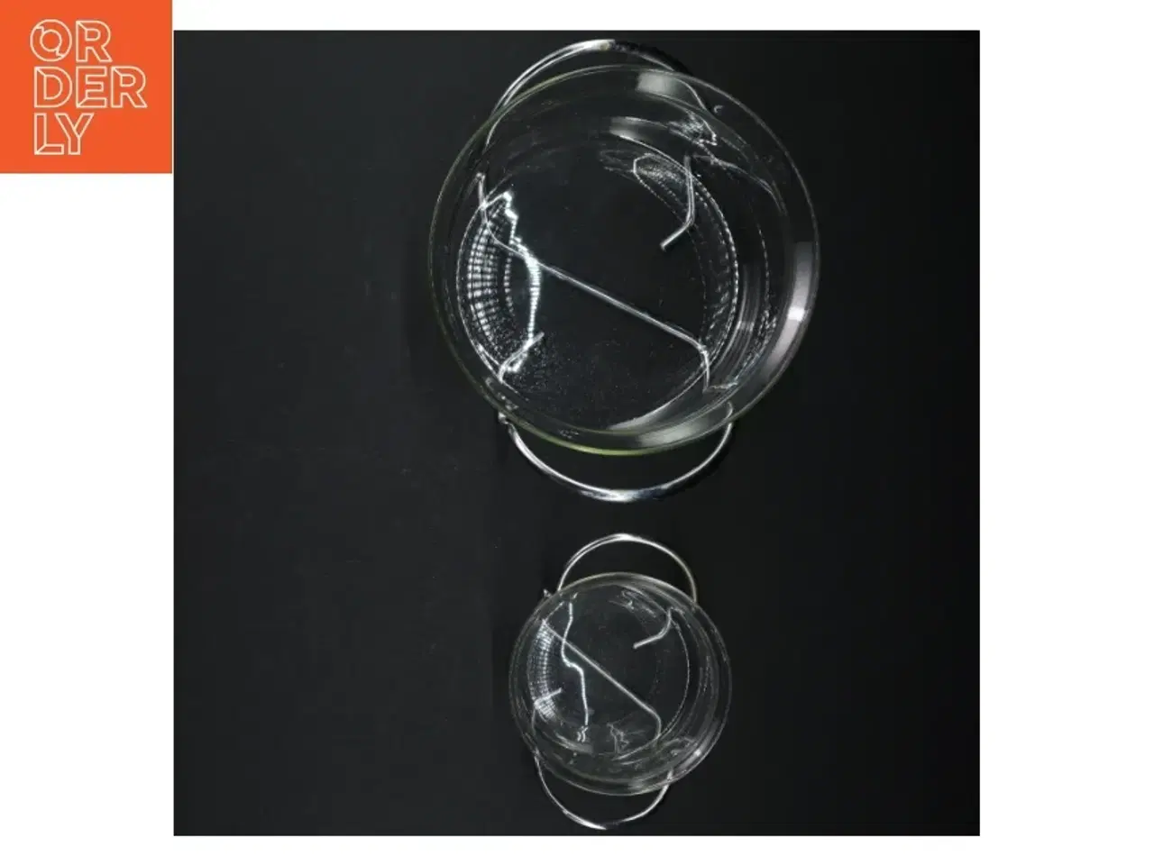 Billede 2 - Glasskåle med metalholder (str. Ø. 6,5 cm. ø. 10 cm)