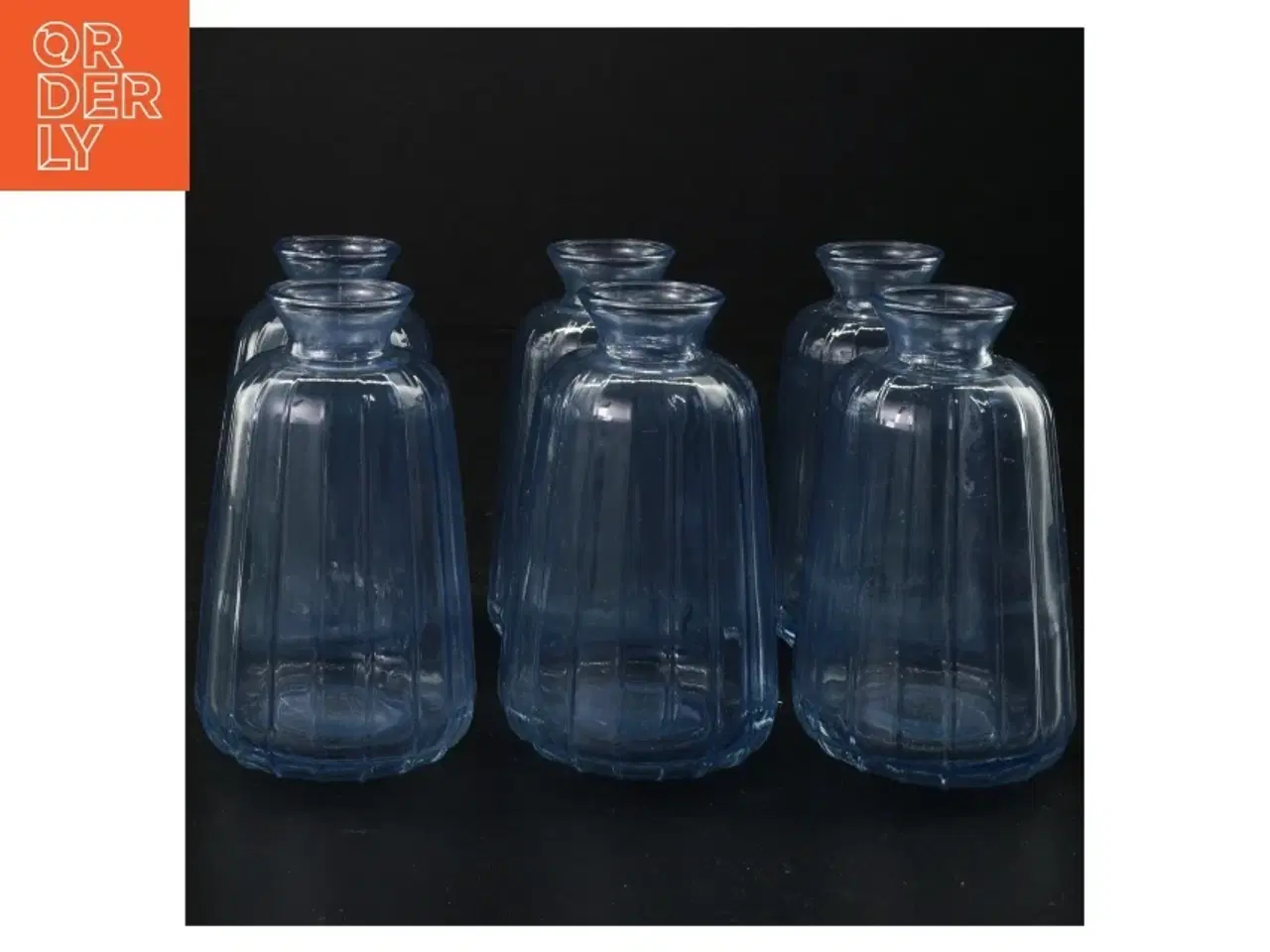 Billede 1 - Blå glasvaser (str. 11 x ø, 7 cm)
