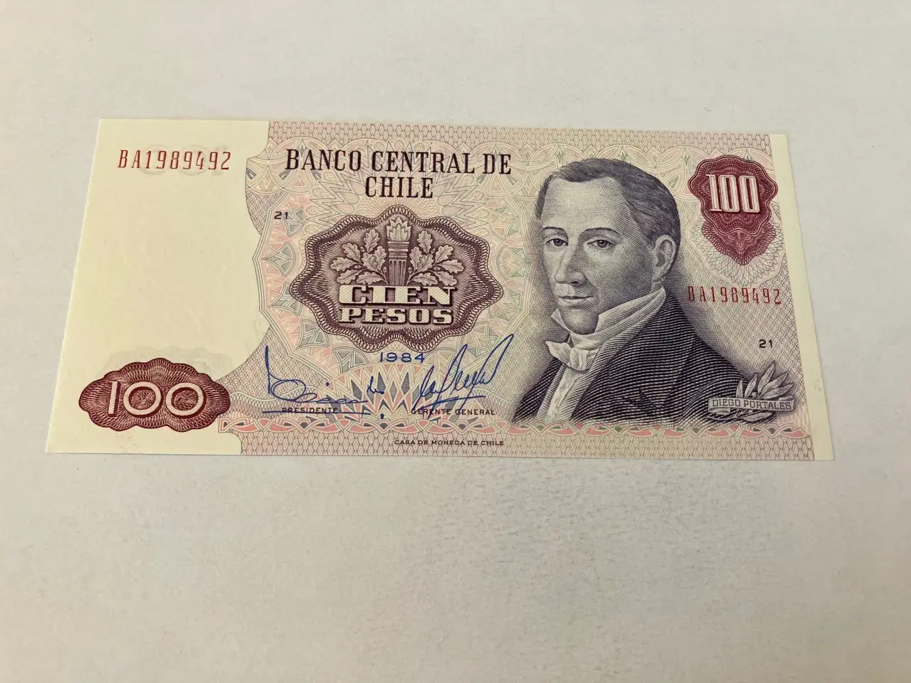 Billede 1 - 100 Pesos Chile 1984