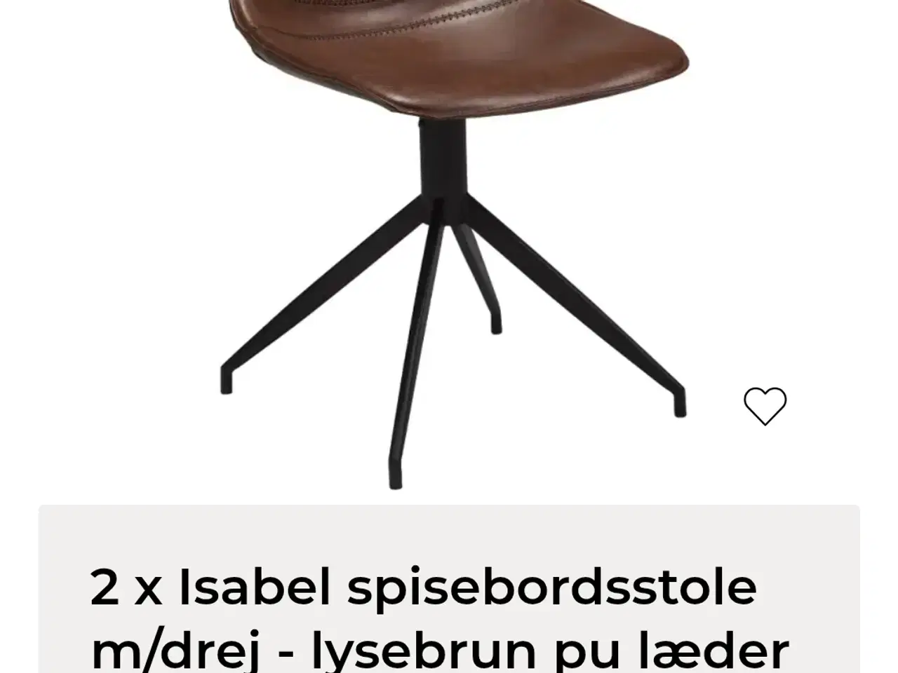 Billede 3 - Isabel spisebordsstole med drej i sort pu læder