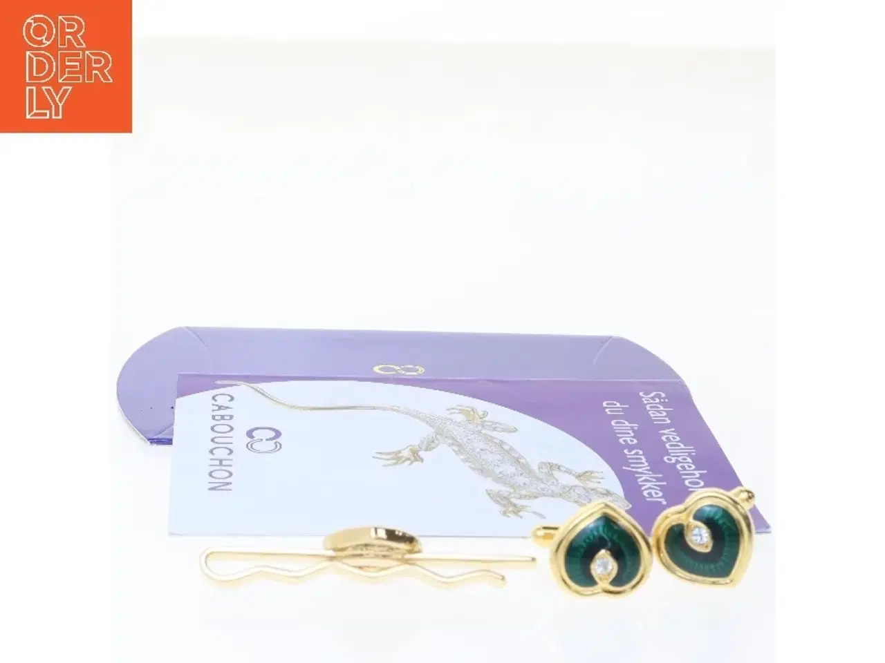 Billede 2 - Cabochon manchetknapper og slipsenål fra Cabochon (str. 5,5 & 2 cm)