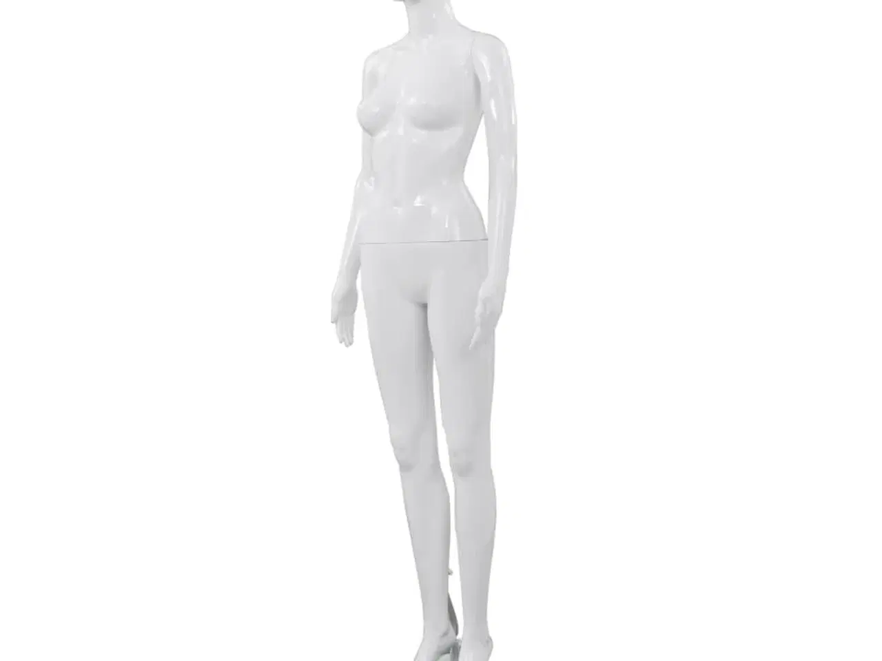 Billede 1 - Mannequin kvinde fuld figur glassokkel hvid højglans 175 cm