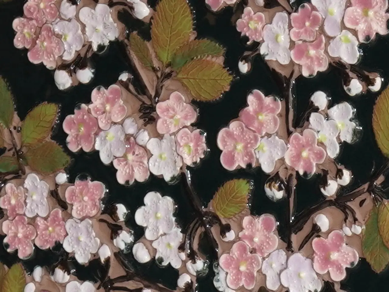 Billede 5 - Stort relief m kirsebærblomster af Aimo for Jie